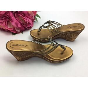Matisse Stark Wedge Women’s Platform Sandals Strappy Slip-on Bronze  8M